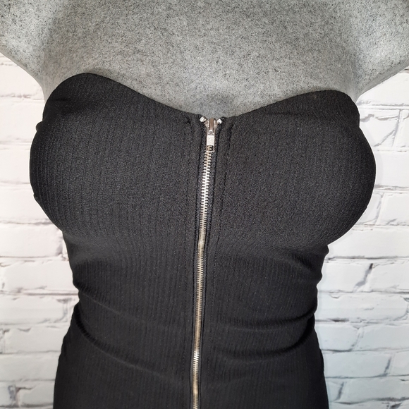 Glare zippered black black strapless dress size S - Picture 4 of 8